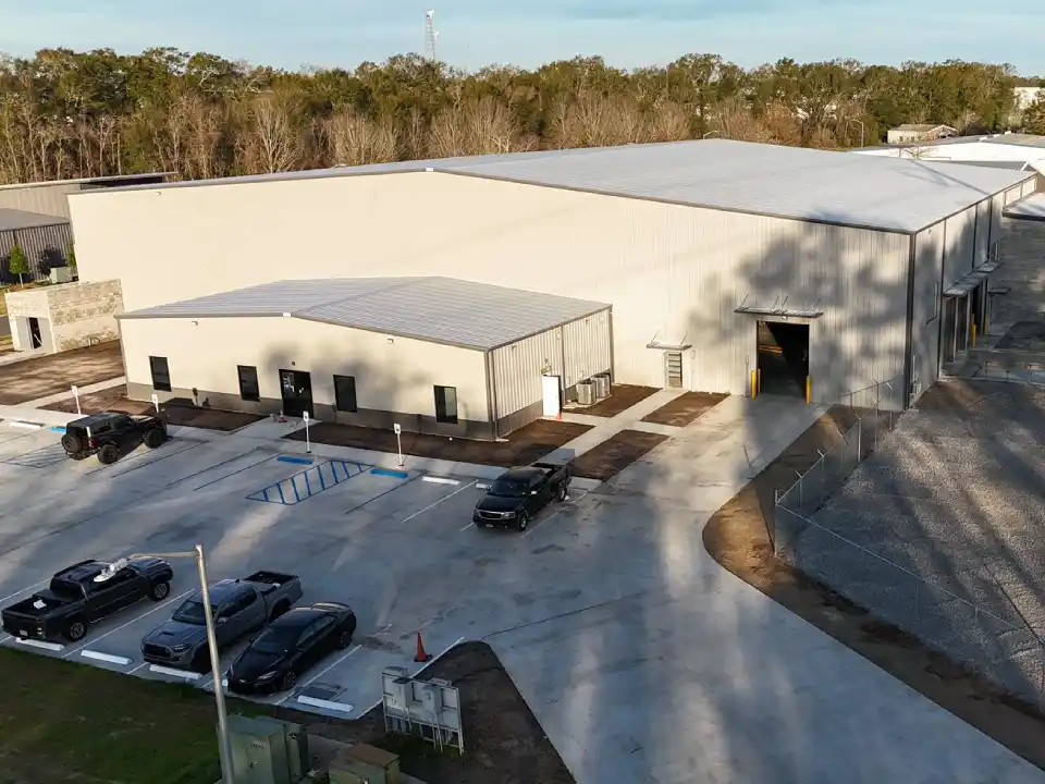 HVAC and electrical connections showing the layout from MEP engineering for commercial distribution center in Lafayette, Louisiana